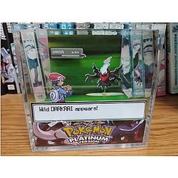 Darkrai Encounter, Darkrai 3D Diorama Cube, Darkrai Handmade Crystal Diorama Cube, Unique Gift for Gamers