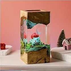 Bulbasaur Pokemon Lâmpada de resina Diorama - Breakwooden BR2812