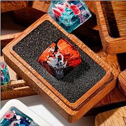 BLACK ORANGE KOI FISH - ARTISAN KEYCAP - Breakwooden BR2812