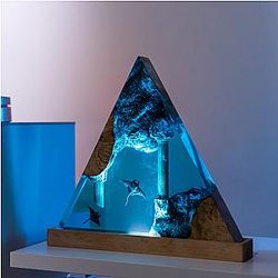 Raios Manta Lâmpada de resina - luz noturna personalizada - Breakwooden BR2812