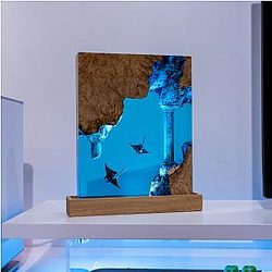 Raios Manta Lâmpada de resina - Rectângulo de luz noturna personalizado - Breakwooden BR2812