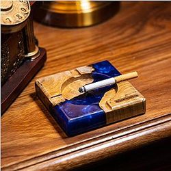Ashtray de resina de madeira personalizada 1 - Breakwooden BR2812