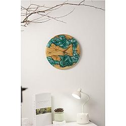 Horloge murale en bois Turquoise classique - Breakwooden BR2812
