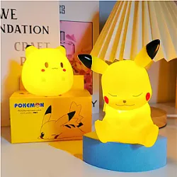 Picachu Night Light for Kids, Cute Lamp Light Birthday Gifts for Girls Boys, Silicone Portable Nursery Battery Power for Baby