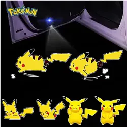 Pokemon Welcome Lamp Pikachu Ambient Light Automatic Sensing Car Projection Lamp Safety Signal Lamp Cars Accessories kid Gift