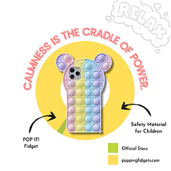 Popping Fidget Anti Stress Mickey Mouse Silicone Phone Case For iPhone