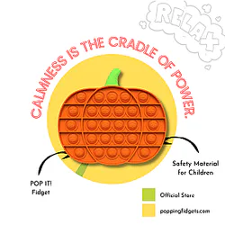 Pumpkin Pop It Fidget Simple Dimple Anti Stress Toy