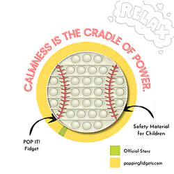 Baseball Pop It Fidget Simple Dimple Anti Stress Toy