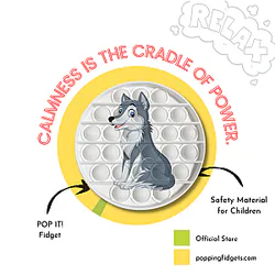 Wolf Image Pop It Fidget Anti Stress Toys