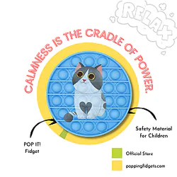 Cat Image Pop It Fidget Anti Stress Toys
