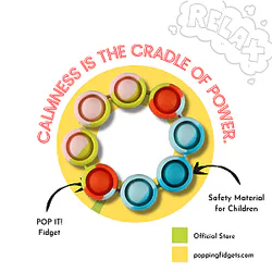 Rainbow Bracelet Pop It Fidget Toy for Stress Reliever