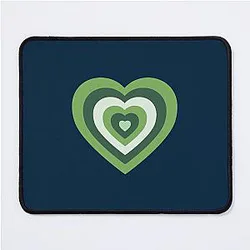 Powerpuff Girls Heart in Green Mouse Pad