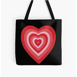 Power Puff Girls Heart All Over Print Tote Bag