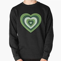 Power Puff Girls Heart in Green Pullover Sweatshirt