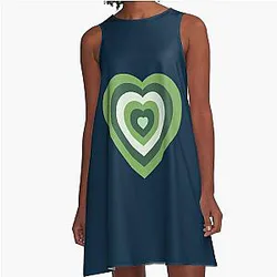 Power Puff Girls in a Green A-Line Dress
