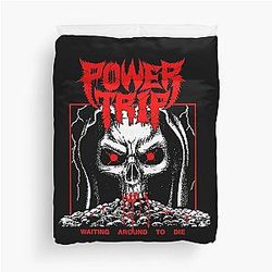 Power Trip Waiting Around To Die Classic Retro T Duvet Cover