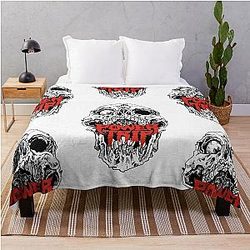 Sticker Power Trip Band Throw Blanket