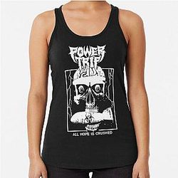 Power Trip Merch Hope Is Crushed Skull Racerback Tank Top