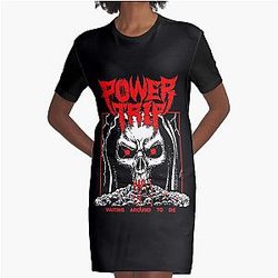 Power Trip Waiting Around To Die Classic Retro T Graphic T-Shirt Dress