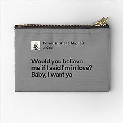Power Trip J Cole Lyrics Zipper Pouch