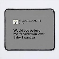 Power Trip J Cole Lyrics Mouse Pad