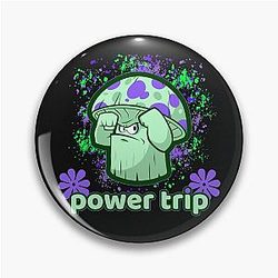 Power Trip Mushroom Pun Pin