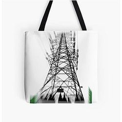 Trippy Power Trip Transmisson Tower All Over Print Tote Bag