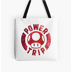 Power Trip - Mushroom Pun All Over Print Tote Bag