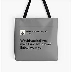 Power Trip J Cole Lyrics All Over Print Tote Bag