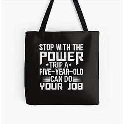 power trip  All Over Print Tote Bag