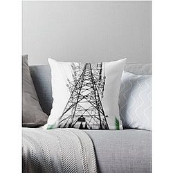 Trippy Power Trip Transmisson Tower Throw Pillow