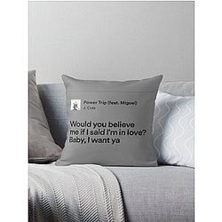 Power Trip J Cole Lyrics Throw Pillow