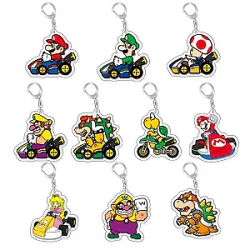 Super Mario Mario Luigi Bowser Peach Princess Keychains