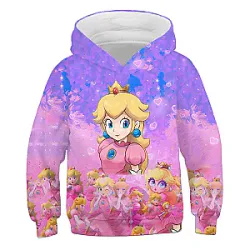 Super Mario Peach Princess Cartoon 3D Print Hoodies