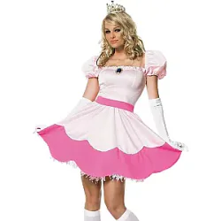 Peach Princess Queen Costume Birthday Party Pink Dress Outfit
