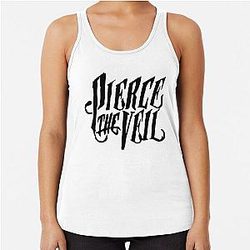 PIERCE THE VEIL LOGO BLACK Racerback Tank Top