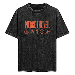 Pierce The Veil Era Symbols  Washed T-Shirt NTT079 Pierce The Veil T-Shirts