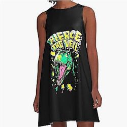 Vintage Pierce The Veil Dinosaur A-Line Dress