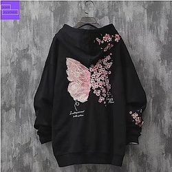 Korean Fashion Embroidered Anime Streetwear Oversized Hoodie