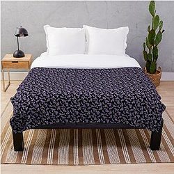 Purpled Blanket - Black Purpled Throw Blanket RB1908