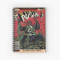 Pusha T Comic Book Cover - Hip Hop Album Cover Spiral Notebook