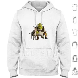 Puss In Boots Shrek And Donkey Memes Humor Joke Best Friends Long Sleeve Hoodies