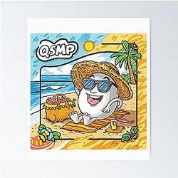 qsmp eggs sitting on the beach Poster