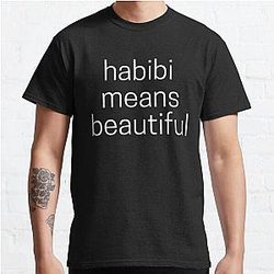 Quackity T-Shirts - Habibi Means Beautiful - Quackity Beanie - Black Classic T-Shirt RB2905