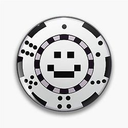 Quackity Pins - Quackity White Smile Poker Chip Pin Badge