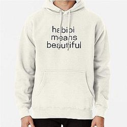 Quackity Hoodies - Habibi Means Beautiful - Quackity Beanie - white Pullover Hoodie RB2905