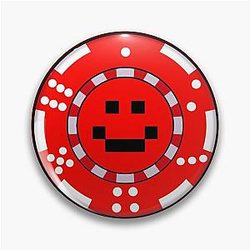 Quackity Pins - Quackity Red Smile Poker Chip Pin Badge
