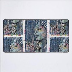 Queen Latifah Hand Drawn Oil Ink Portrait Desk Mat