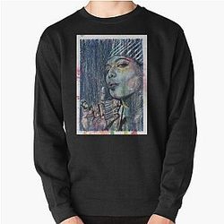 Queen Latifah Hand Drawn Oil Ink Portrait Pullover Sweatshirt