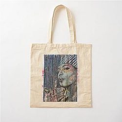 Queen Latifah Desenho de mão tinta de óleo Retrato saco de algodão Tote